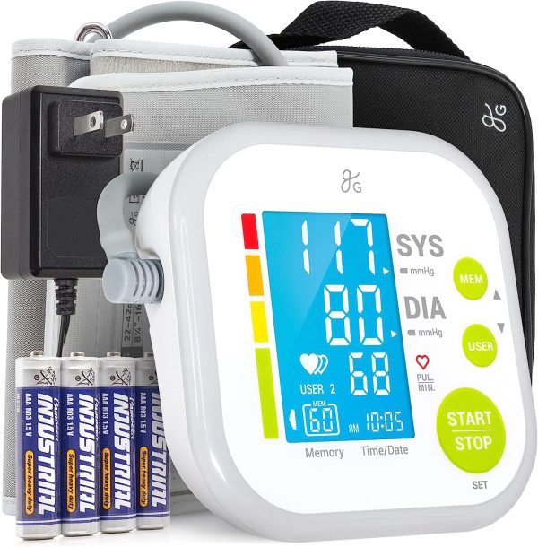 Greater Goods Blood Pressure Monitor Kit for Home Use, Automatic Arm Cuff BP Machine, Adjustable Blood Pressure Cuff for Accurate Systolic, Diastolic Blood Pressure & Heart Rate Readings