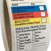SDS Stickers/MSDS Stickers, 1.5”x2.5”, Roll of 250, Right to Know - Chemical Identifying and Marking, Self Adhesive