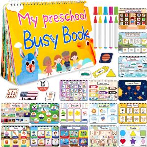 HeyKiddo Toddler Busy Book, 2023 Newest Autism Toys for Kids, Preschool Activity Binder for Autism & Special Needs, Drawing/ Educational Book for Home School Learning