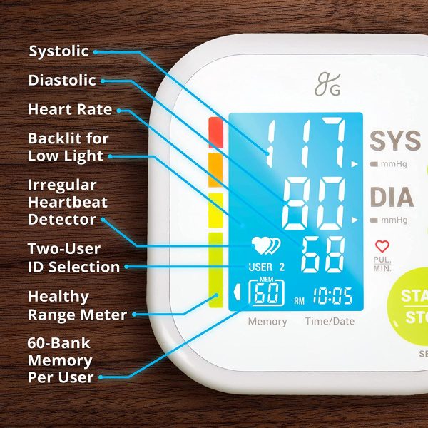 Greater Goods Blood Pressure Monitor Kit for Home Use, Automatic Arm Cuff BP Machine, Adjustable Blood Pressure Cuff for Accurate Systolic, Diastolic Blood Pressure & Heart Rate Readings - Image 3