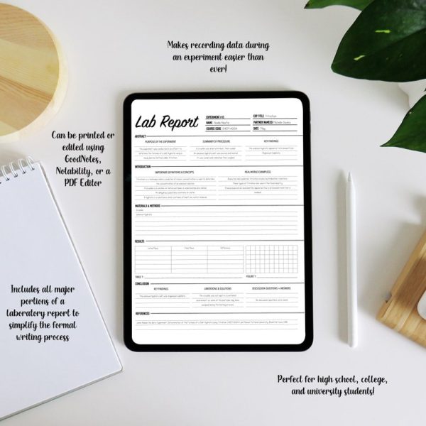 LABORATORY NOTEBOOK TEMPLATES | Lab Notebook Templates | Lab Book | Printable Template | Lab Report