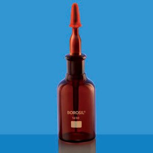 Borosil 1650021 BOTTLE DROPPING WITH PIPETTE AMBER 250ML