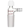 StonyLab Glass Inlet Thermometer Adapter, 24/40 Joint with Side Serrated Hose Connection and Compression Cap Lab Glassware
