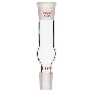 stonylab Glass Straight Drying Tube, Borosilicate Glass Drying Tube Adapter with 19/22 Standard Taper Joints for Laboratory Lab Supply