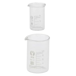 shamjina Beaker Borosilicate Glass Low Graduated Lab Glassware 5mL & 10mL Pack