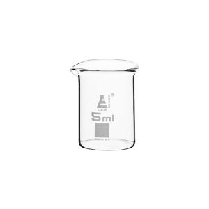 Beaker, 5ml - Low Form with Spout - Ungraduated - Borosilicate 3.3 Glass - Eisco Labs