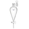 Labasics Borosilicate Glass 500ml Conical Separatory Funnel with PTFE Stopcock, 500mL