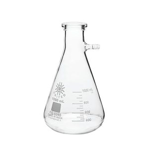 United Scientific™ FG5340-1000 Laboratory Grade Borosilicate Glass Heavy Wall Filtering Flask, Bolt Neck with Tubulation, 1000ml (1 Liter) Capacity