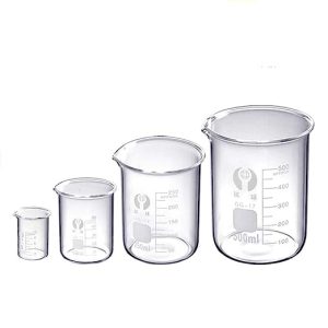 Scientific Glass Beaker Set - 4 Sizes 10ml 50ml 250ml 500ml