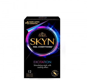 SKYN Excitation Non-Latex Lubricated Condoms, 12 Count