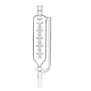 stonylab Pressure Equalizing Graduated Addition Funnel, Borosilicate Glass Dropping Funnel 24/40 Joint 500 ml with PTFE Stopcock for Laboratory (500 ml)