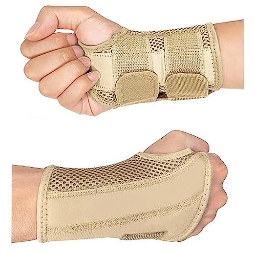 Buy Here - HYCOPROT Wrist Brace Night Wrist Sleep Support Splint  Compression Sleeve Adjustable Straps for Wrist Pain Relief, Carpal Tunnel,  Arthritis, Tendonitis, Fitness (Beige, L/XL-Right Hand (Pack of 1)) -  Allschoolabs