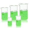 Utile 5 Sizes of Tall Form Glass Beaker Set, Vol. 50ml 100ml 250ml 500ml 1000ml, Borosilicate 3.3 Glass with Printed Graduation, 4099.0115.1