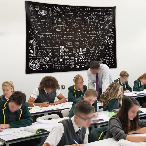 Classroom Tapestry for Science Lab Backdrop Decorations, Math Science Theme Table Cloth Tapestries Wall Hanging for Bedroom College Dorm Living Room School Decor 60X40", Education Poster Blanket - Image 3