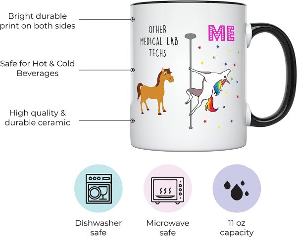 YouNique Designs Medical Lab Tech Mug for Men and Women, 11 Ounces, Lab Technician Cup, Laboratory Coffee Mug for Lab Week, Funny Laboratory Cup, Laboratory Technician Mug (Black Handle) - Image 2