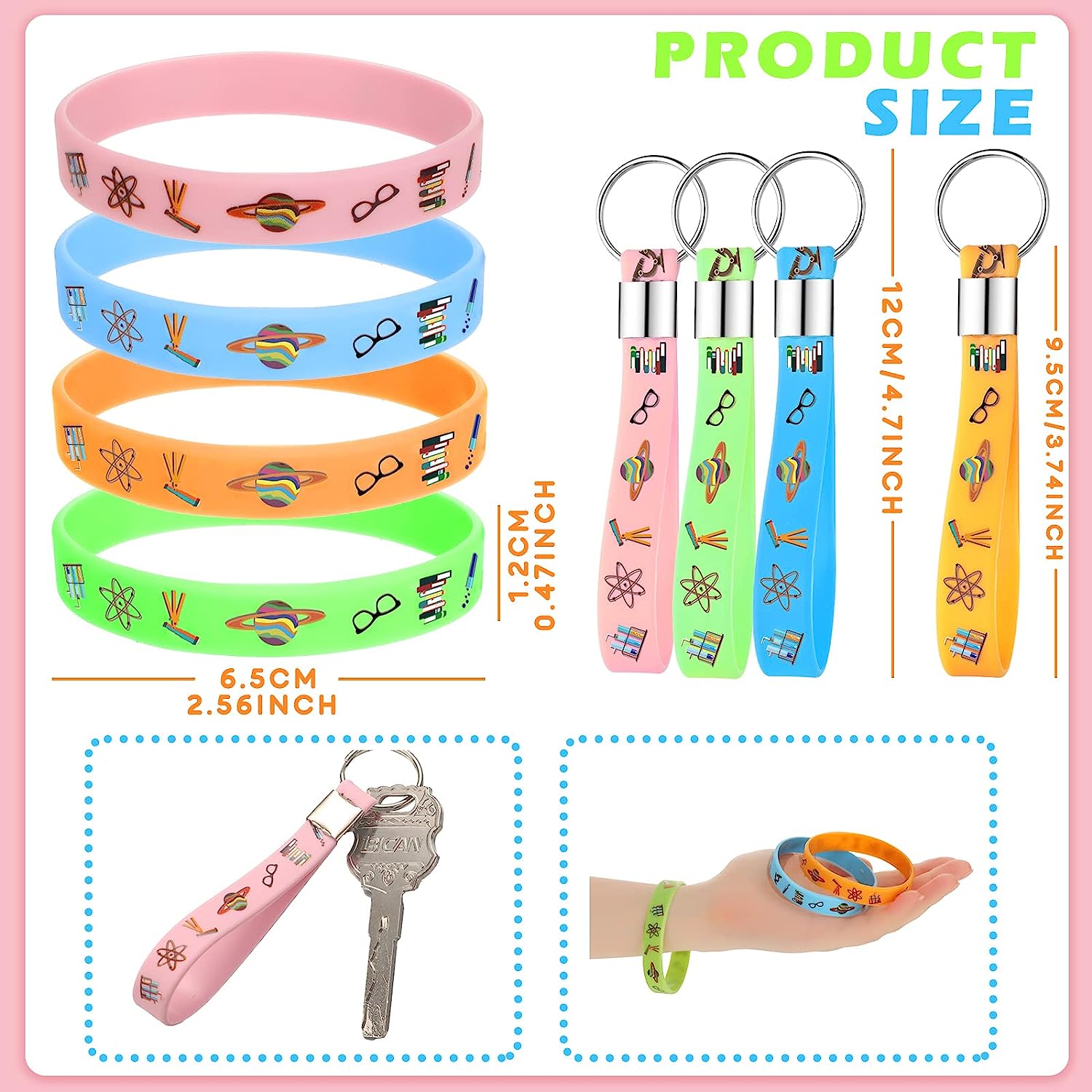 90 Pcs Science Birthday Party Supplies Include 12 Bracelets, 16 Button Pins, 12 Keychain, 50 Science Stickers, Science Party Favors for Boys and Girls Science Goody Bags Stuffers - Image 3