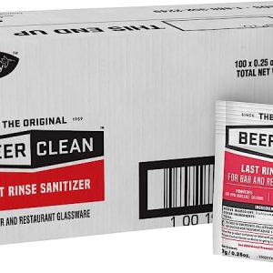 Diversey-90223 Beer Clean Last Rinse Glass Sanitizer, .25oz Powder Packet (100 Pack)