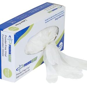 PrimaCare Medical Supplies VG-2501 Case of 100 Medium Size Medical Vinyl Examination Gloves Disposable, Latex and Powder Free Gloves