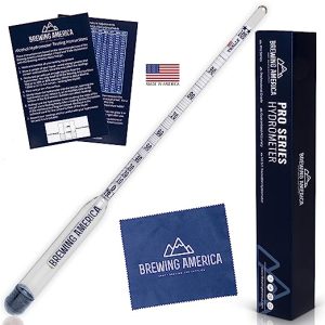 American-Made Alcohol Hydrometer Tester 0-200 Proof & Tralle Pro Series Traceable - Distilling Moonshine Alcoholmeter for Proofing Distilled Spirits