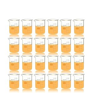 ULAB Scientific Glass Beakers, Vol. 50ml, 3.3 Borosilicate Griffin Low Form with Printed Graduation, Pack of 24, UBG1030