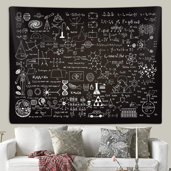Classroom Tapestry for Science Lab Backdrop Decorations, Math Science Theme Table Cloth Tapestries Wall Hanging for Bedroom College Dorm Living Room School Decor 60X40", Education Poster Blanket - Image 4