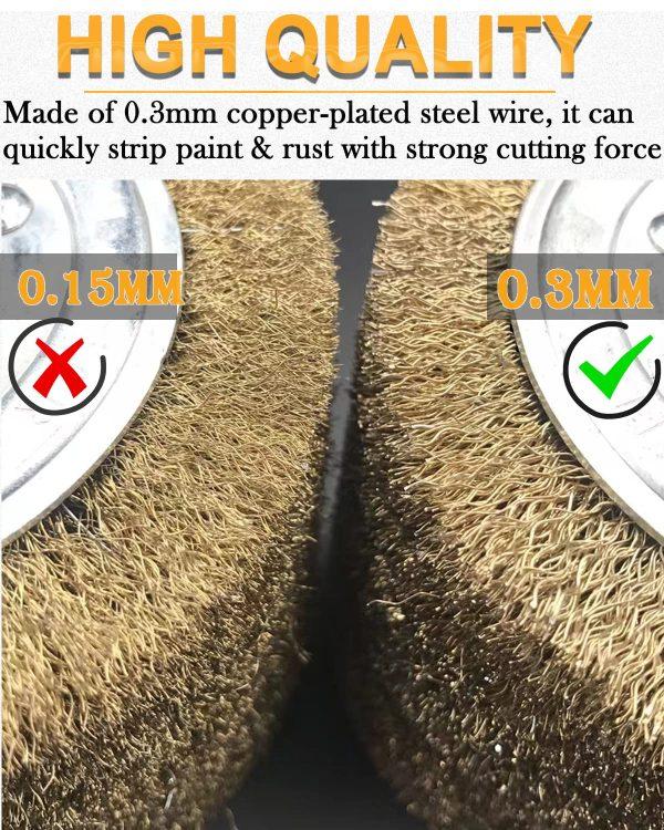 4.7" x 4" Stainless Steel Wire Brush Drum Surface Conditioning Tool, SHITIME Drawing Wheel Wire Wheel Burnishing Tool for Metal Surface Polishing Grinding Removing Rust-3/4" Quad Keyway - Image 2