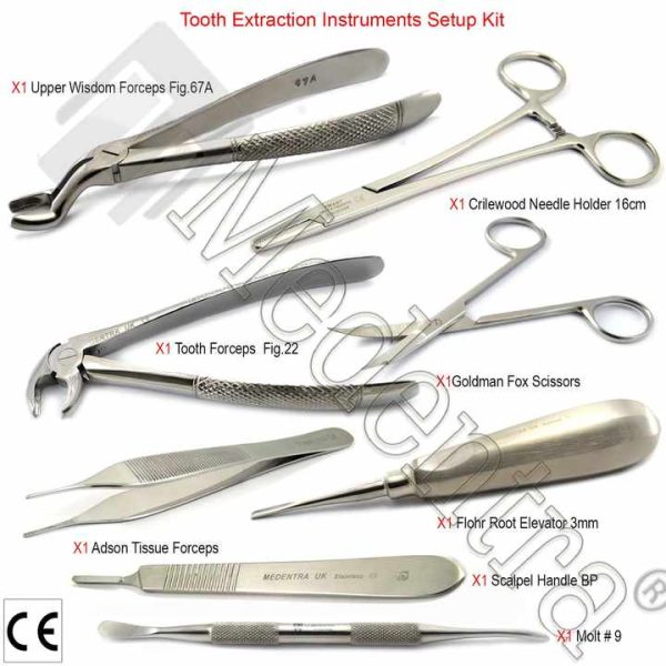 Dental Tooth Extraction Forceps Root Elevators Tweezers Needle Holders Scissors Orthodontic Pliers Surgical Instruments