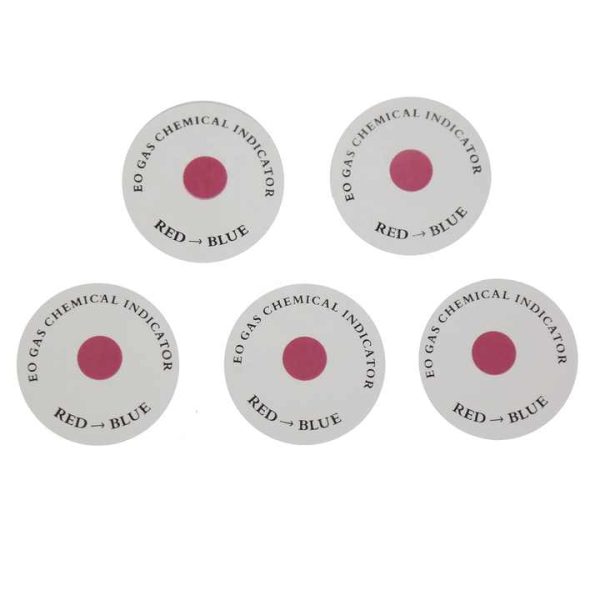 High quality self adhesive eo gas indicator label sterilization eo indicator round stickers
