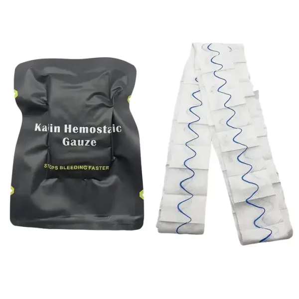 High-quality CE Emergency Trauma Kaolin Hemostatic Gauze Z-Fold consumables hemostatic surgery gauze bandage