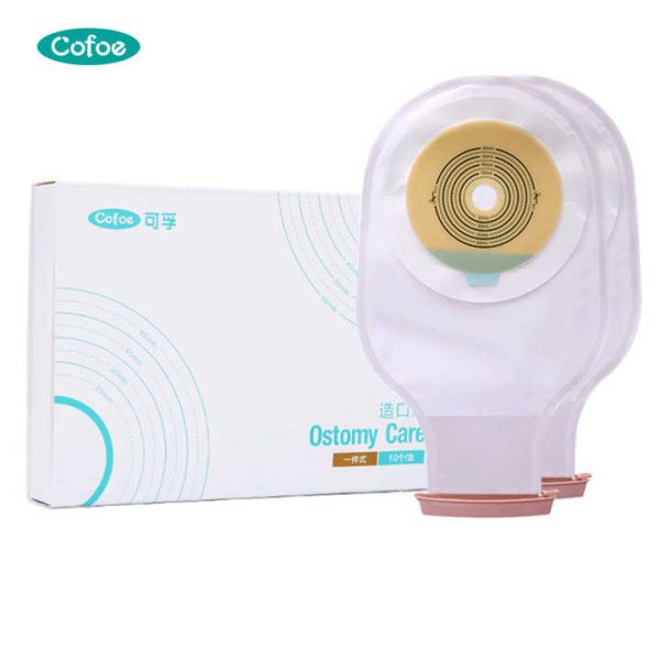 Cofoe High Quality Medical Consumables Disposable Colostomy Bag One-Piece Ostomy Bags Easy to Use Ostomy IleostomyPopular