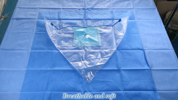 Medical Consumables Disposable Knee Arthroscopy Drape With Pouch