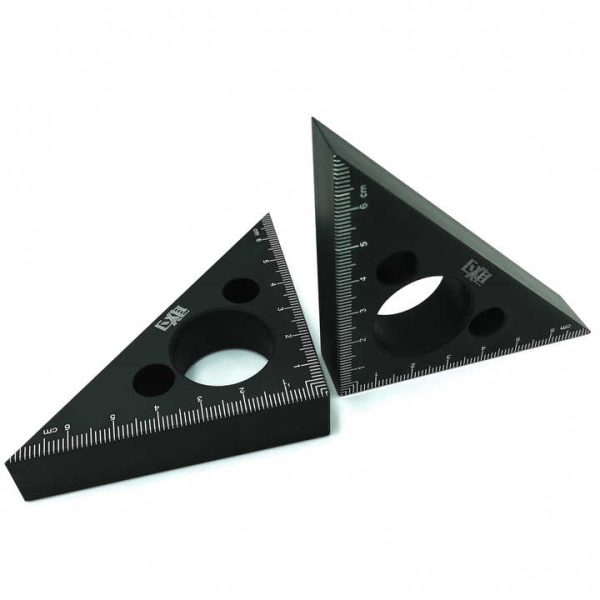 45 Degree Aluminum Alloy Angle Ruler Inch Metric, Carpentry Squares, DIY Woodworking Triangle Ruler Measuring Gauging Tool