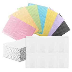 Hot Selling Disposable Dental Consumables Good Penetration Resistance Patient Colorful White Dental Bibs