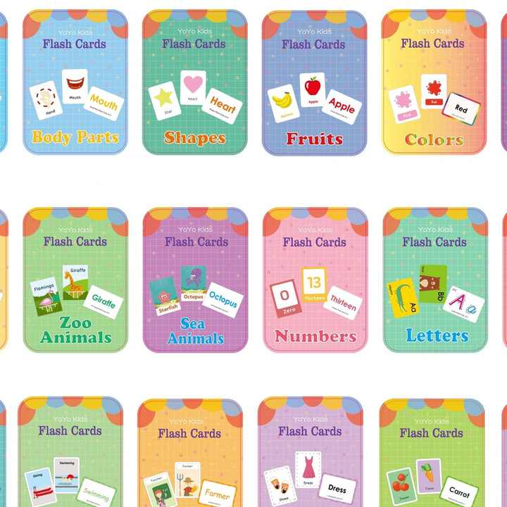 Baby Children Sight Word Phonics Memory Flash Cards laminated for