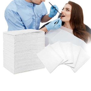 Factory Price Dental Consumables Strong Water Resistance Disposable Pink Green Dental Bibs For Dental Clinic