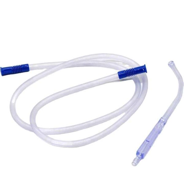 Disposable PVC soft tip suction tube with yankauer handle