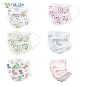 Disposable 3 ply Kid Face Mask EN14683 Type IIR printing children face mask