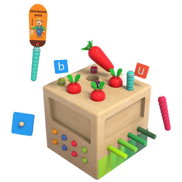 XINGYING wooden intelligence box toy Alphabet shape color cognition hand-eye coordination early education toys