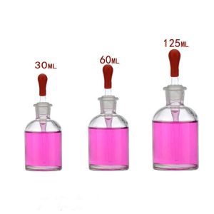 30ML 60ML 125ML Transparent Glass Dropper Bottle Chemical Lab Supplies