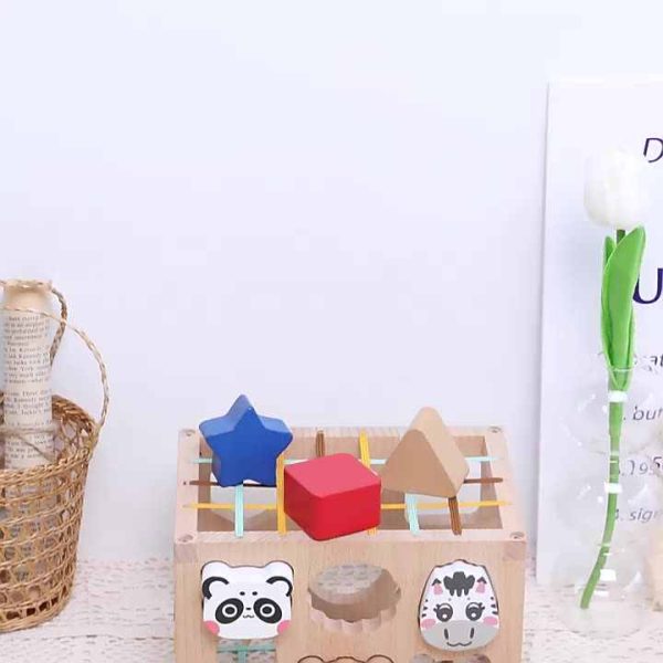 2023 New trending Animal large particle Beech Creative tactile toys Wholesale shape matching box educational toy for kids