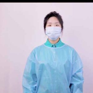 Medical Consumables Factory Price Non Woven Fabric Breathable Waterproof Hospital Gowns Disposable Isolation Gown Dark Blue