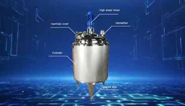 chemical liquid soap mixing tank homogenizer mixer heating mixing tank with agitator stainless steel double jacketed mixing tank