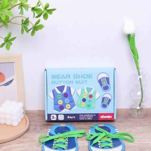 Wooden button threading board boys' and girls' shoelaces 3-year-old children's kindergarten early education educational toys