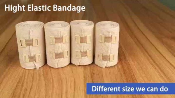 Consumable Certified Free Sample  First Aid Compression Medical Adhesive High Elastic Sport Bandage  With Aluminium Clip