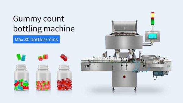Gummy Counting And Packing Machine Counting And Filling Gummies Vitamins Into Bottle