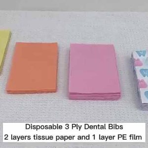 Medical Consumables Pink white blue purple Dental Bibs Disposable Patient Dental Bib