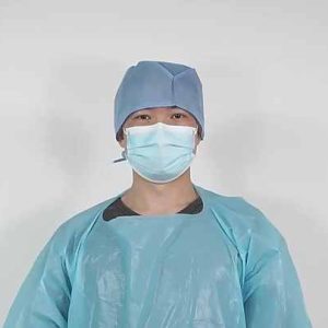 Blue white color Disposable CPE Isolation Gown Waterproof Plastic Apron CPE Gown