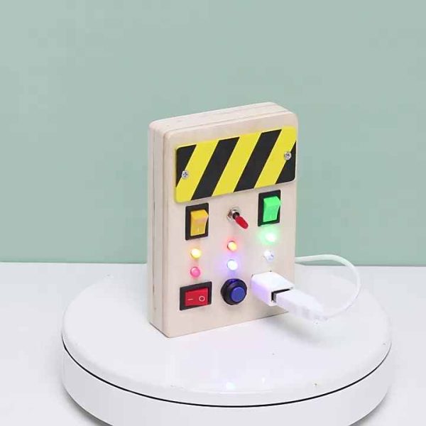 Traffic Light Space Switch Analog Control Board Wooden Learning Educational Toys For Kids Wood