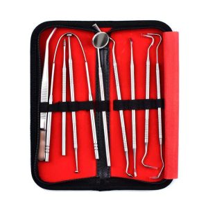 Dental tools Kit Dental Scalers Mouth Mirror Tartar Scraper Tweezer and Stainless Steel Tongue Scraper