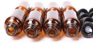 HOMEOTRADE Amber Glass Bottles for Essential Oils-12PCS 30mL & Orifice Reducer Dropper Cap Laboratory Dropper Bottle  (Glass 30 ml Pack of12)